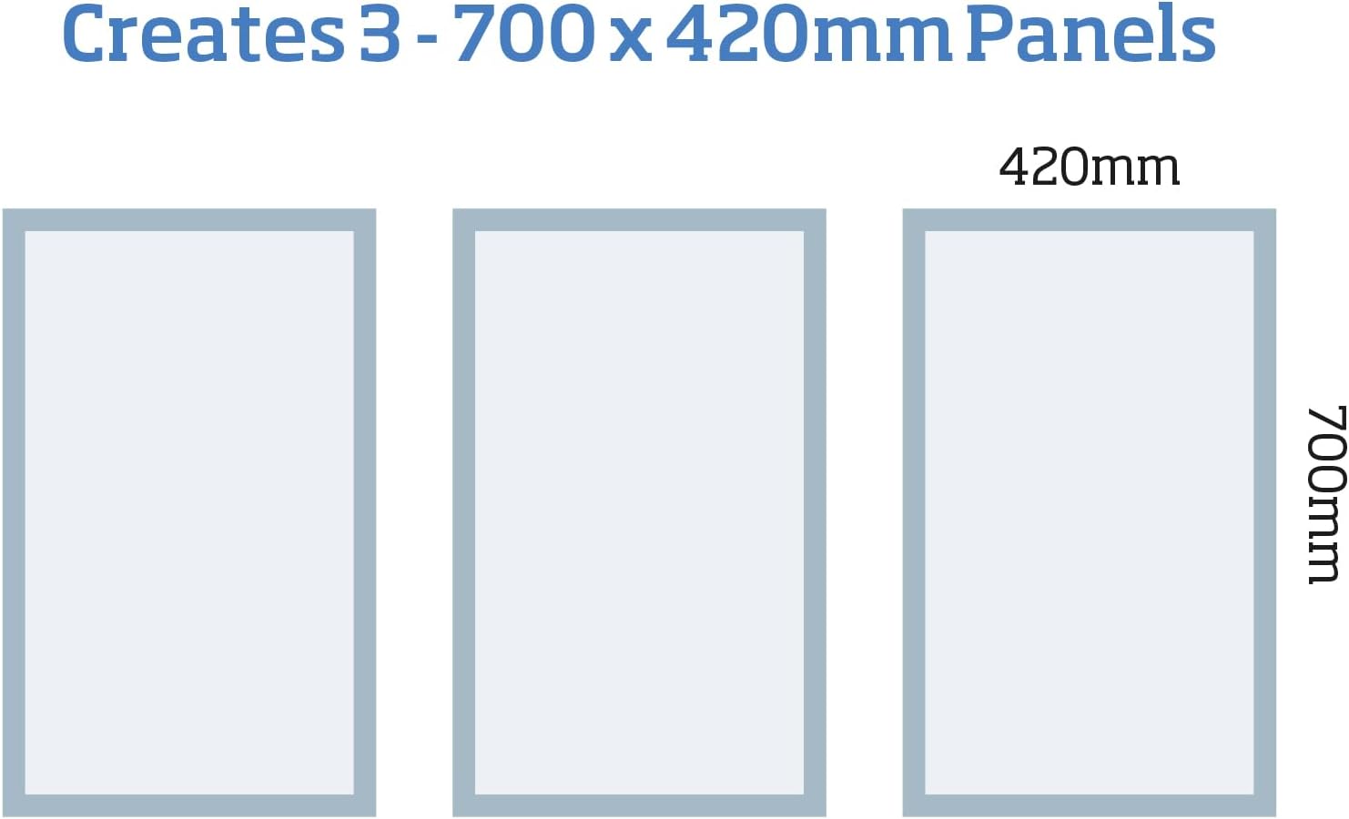 MWPKT-2 - Ready to Paint Wall Panel Moulding Kit, 3 Panel Feature Wall Set (700mm x 420mm) | Pre-Primed & Pre-Mitred | Easy Install Decorative Wall Panels