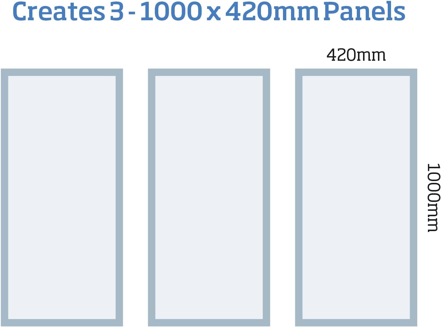 MWPKT-4 - Ready to Paint Wall Panel Moulding Kit, 3 Panel Feature Wall Set (1000mm x 420mm) | Pre-Primed & Pre-Mitred | Easy Install Decorative Wall Panels