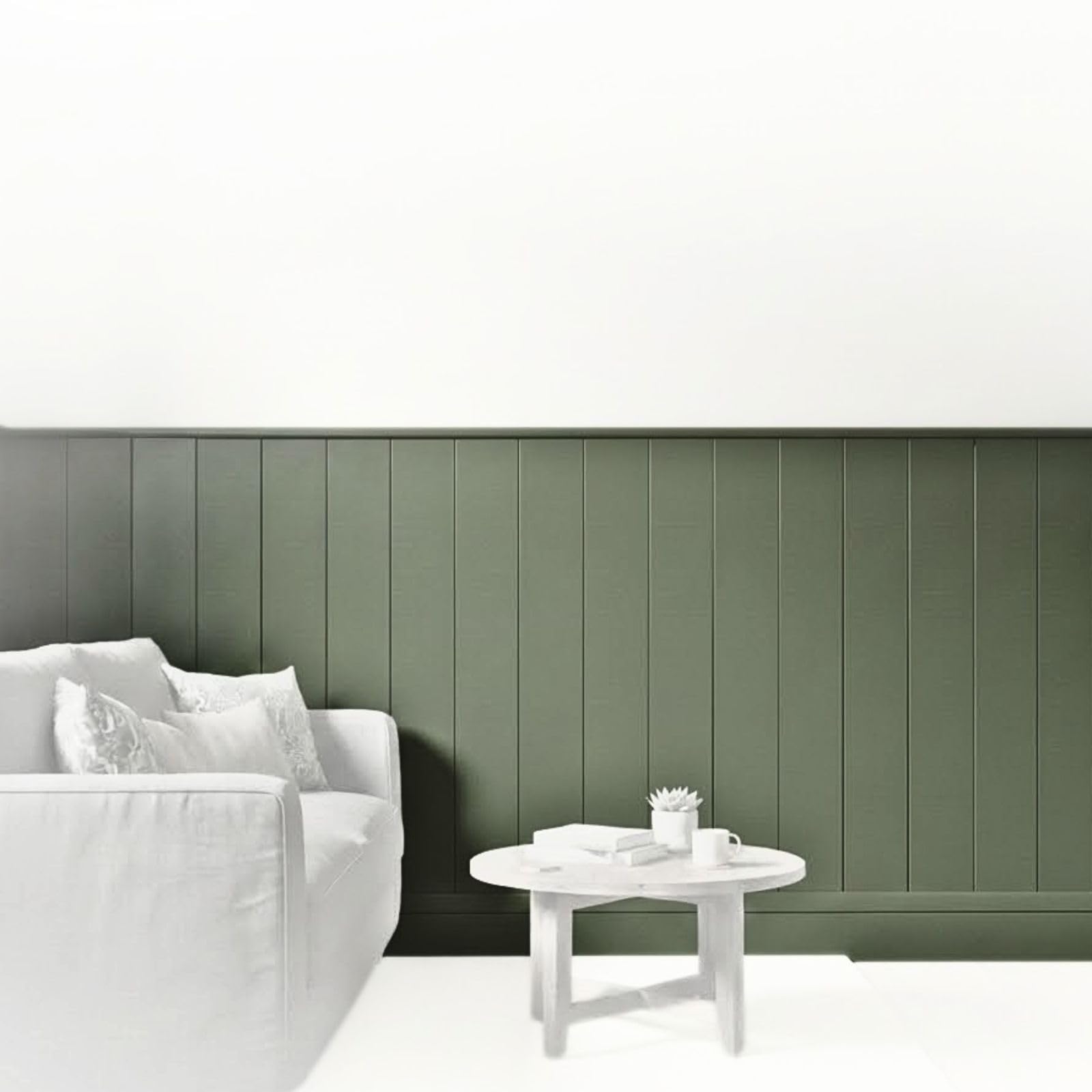 MDF Tongue & Groove Wall Panelling Kit | Paintable 3D Decorative 2pcs Joined Wall Panels | Smooth High-Density MDF | DIY Feature Wall for Living Room, Bedroom, Hallway - Size: (1200x200)mm