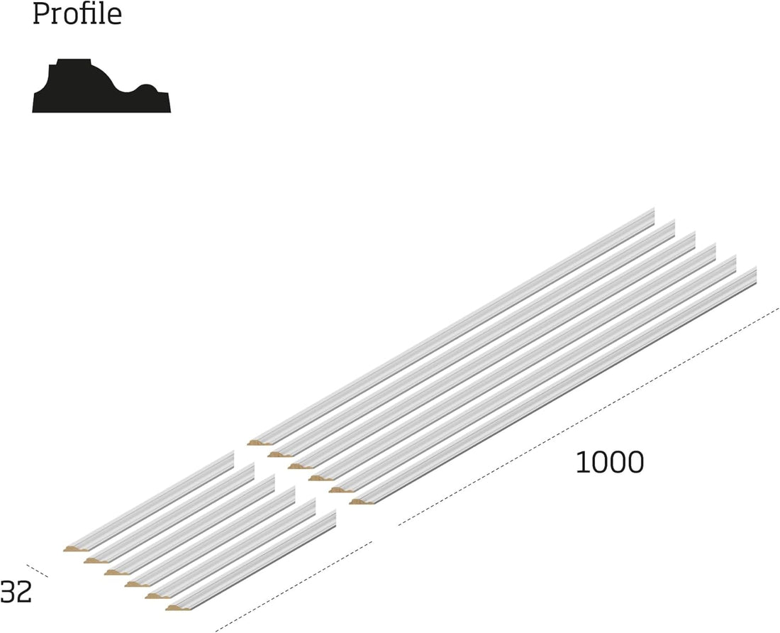 MWPKT-4 - Ready to Paint Wall Panel Moulding Kit, 3 Panel Feature Wall Set (1000mm x 420mm) | Pre-Primed & Pre-Mitred | Easy Install Decorative Wall Panels