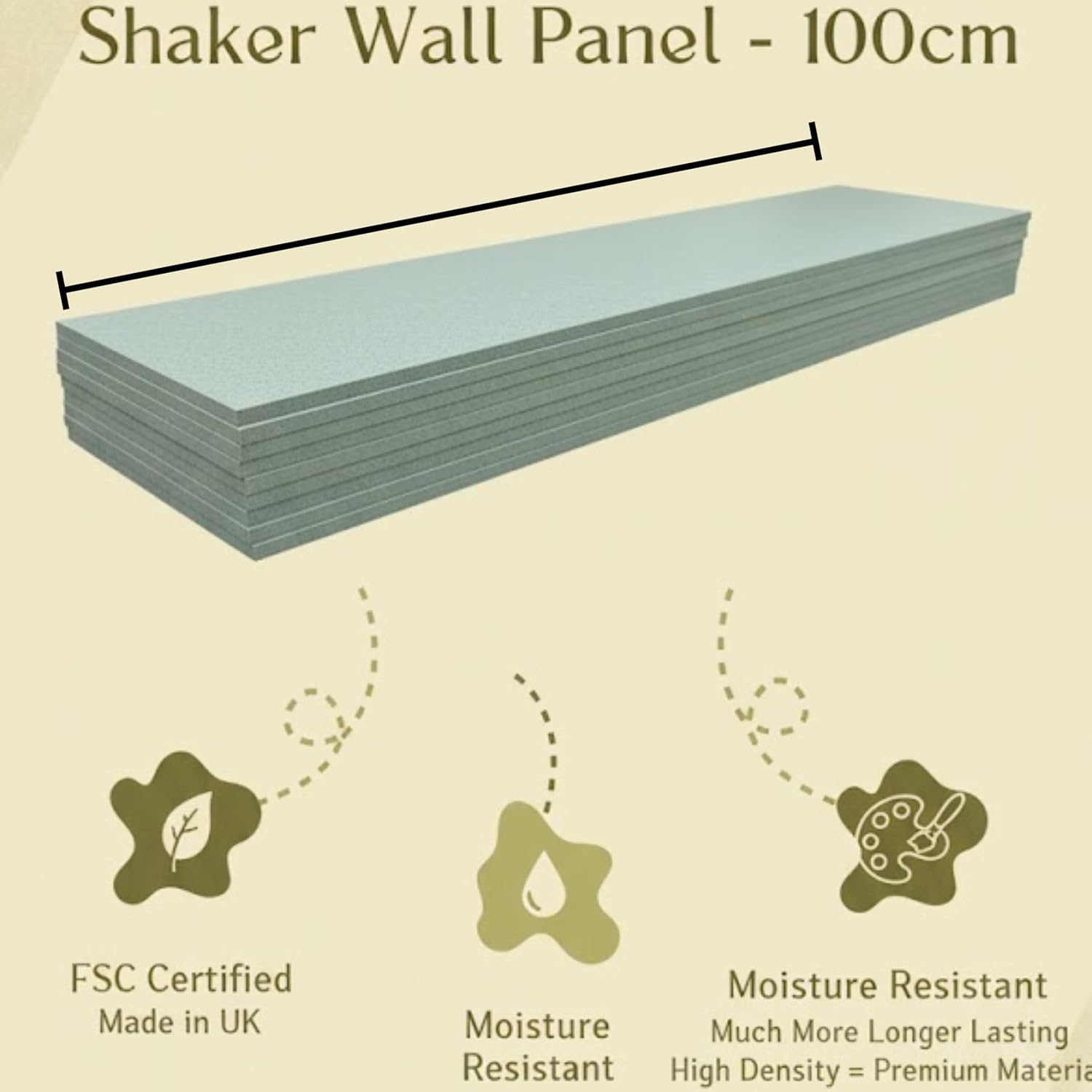 MR MDF Moisture Resistant Board, (10x100) cm High-Density Sheets | Premium, Strong & Smooth for Bathrooms, Kitchens, Joinery, Interior Woodworking & Carpentry - Pack of 3