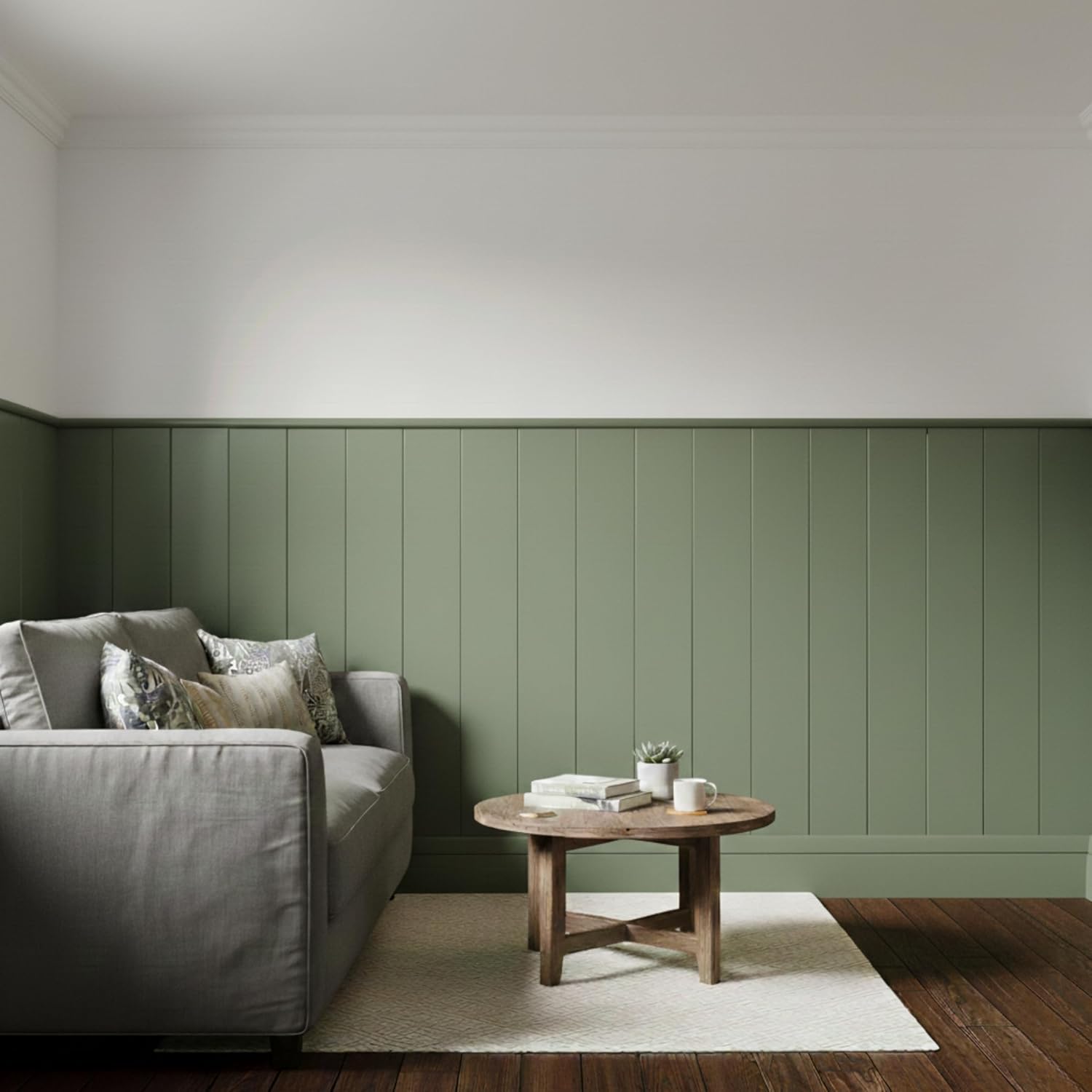 MDF Tongue & Groove Wall Panelling Kit | Paintable 3D Decorative 2pcs Joined Wall Panels | Smooth High-Density MDF | DIY Feature Wall for Living Room, Bedroom, Hallway - Size: (1200x200)mm