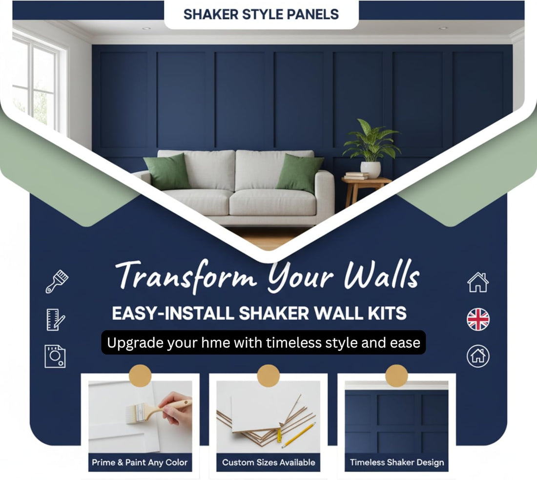 Shaker MDF Wall Wainscoting Kit -10x100cm MDF Slats, DIY Shaker Wall Panels for Feature Walls, Sleeping Room & Interiors, Paintable Smooth MDF Kits for Decorative Wainscoting & Home Decor - Pack of 10