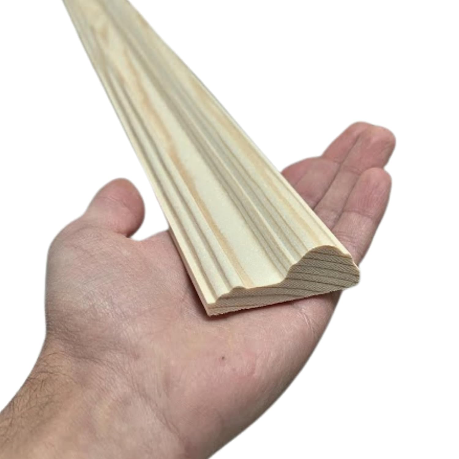 Pine Decorative Panel Softwood Moulding Dado Rail – 1m x 63mm x 25mm Solid Pine Wood Trim | Interior Wall Panelling Rail for DIY, Wainscoting & Feature Walls | Paintable & Stainable - Pack of 1