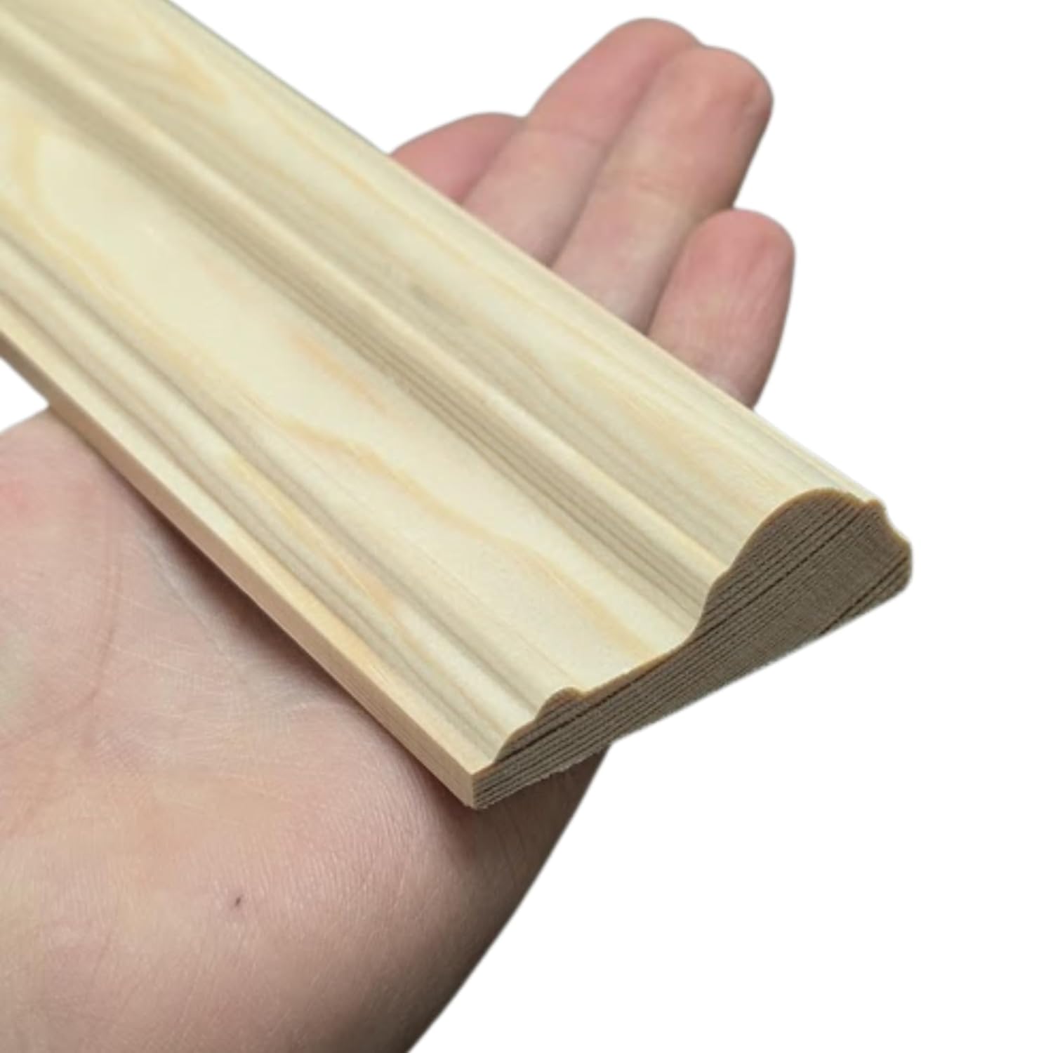Pine Decorative Panel Softwood Moulding Dado Rail – 1m x 63mm x 25mm Solid Pine Wood Trim | Interior Wall Panelling Rail for DIY, Wainscoting & Feature Walls | Paintable & Stainable - Pack of 1