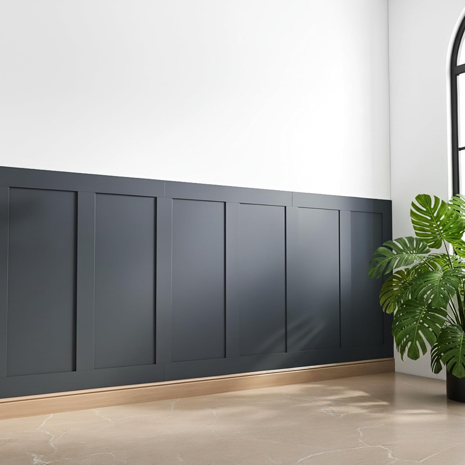 Shaker MDF Wall Wainscoting Kit -10x100cm MDF Slats, DIY Shaker Wall Panels for Feature Walls, Sleeping Room & Interiors, Paintable Smooth MDF Kits for Decorative Wainscoting & Home Decor - Pack of 10