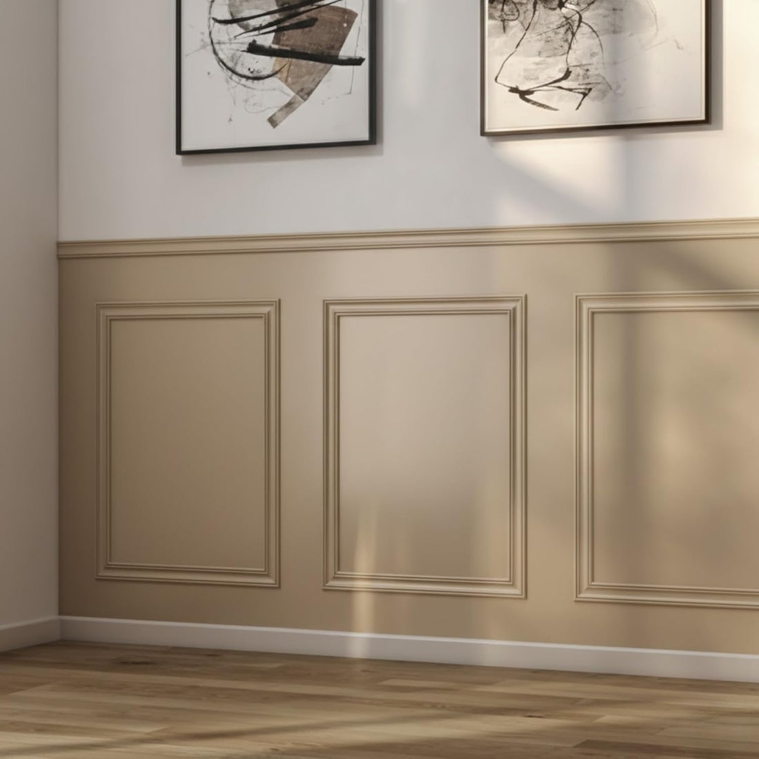 Cheshire Moulding Slim Dado Wall Kit - Pine Decorative Dado & Pre-Mitred - Minimalist Decorative Capping Mouldings & Horizontal Slats, Easy DIY Wall Customization, 2m² Coverage, Quick Installation