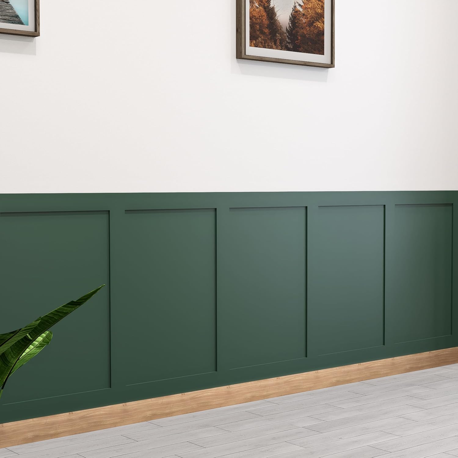 Full KIT Shaker Wall Panelling Kit Dado & Picture Rail DIY 3D Wall Panels MDF 6/9mm Decorative Interior Wall Cladding Custom Build Panel Kit Paintable Easy‑Install Feature Wall (10x 120cm Long Panel)