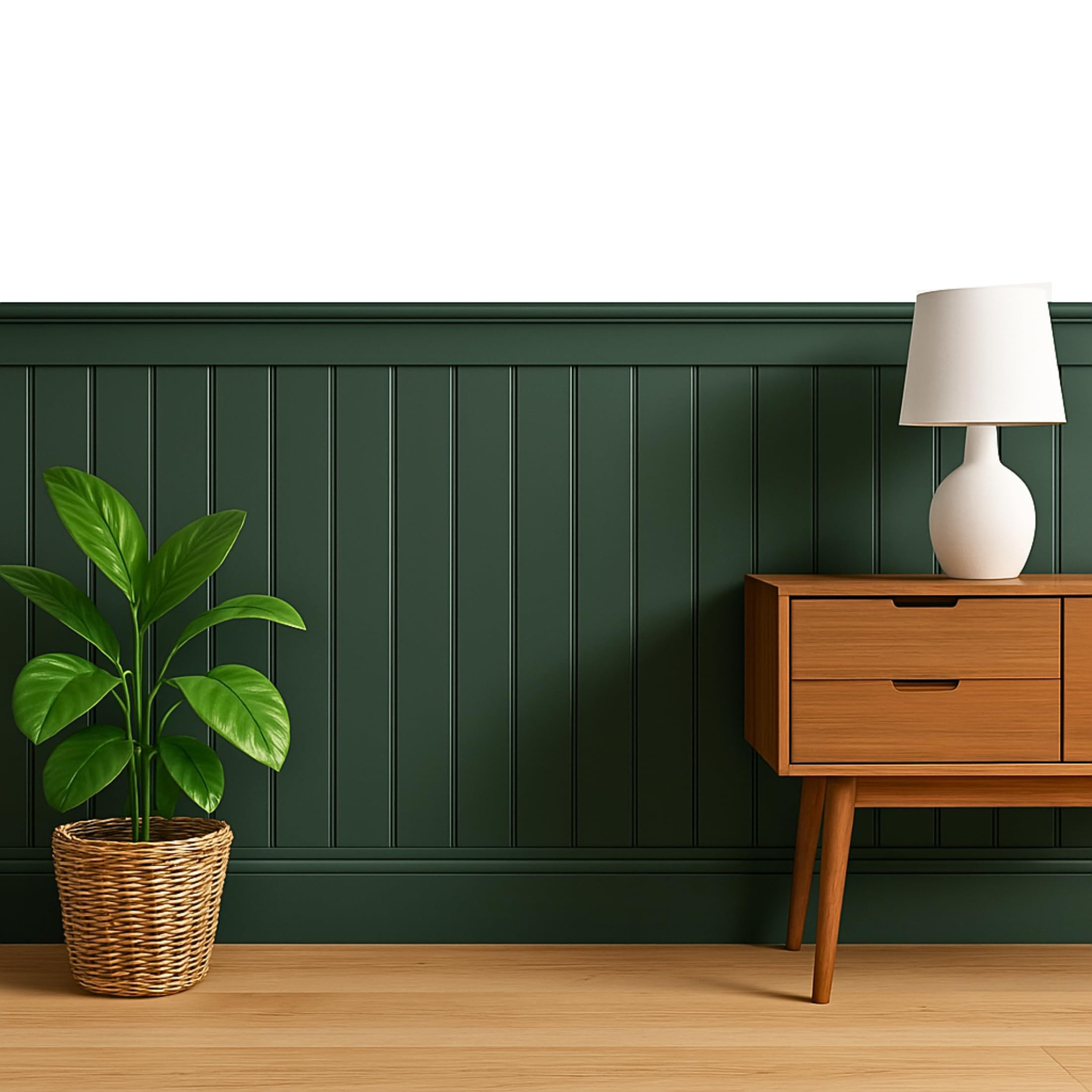 Tongue & Groove MDF Wall Panels with Adhesive – V-Groove Paintable 3D Panelling – 600mm Wide – Moisture-Resistant Decorative Panels for Hallways, Bathrooms & Interiors (KIt 1)