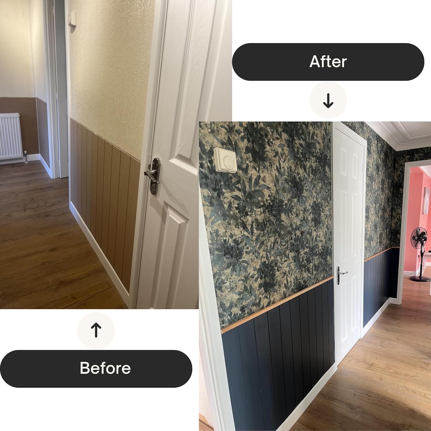 MDF Tongue & Groove Wall Panelling Kit | Paintable 3D Decorative 2pcs Joined Wall Panels | Smooth High-Density MDF | DIY Feature Wall for Living Room, Bedroom, Hallway - Size: (1200x200)mm