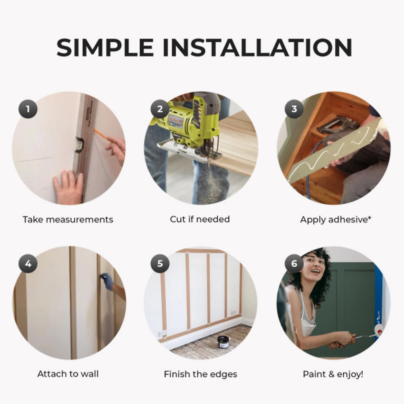 BULK 90 Pack Shaker MDF Wall Panel Kit - 4 Free adhesives