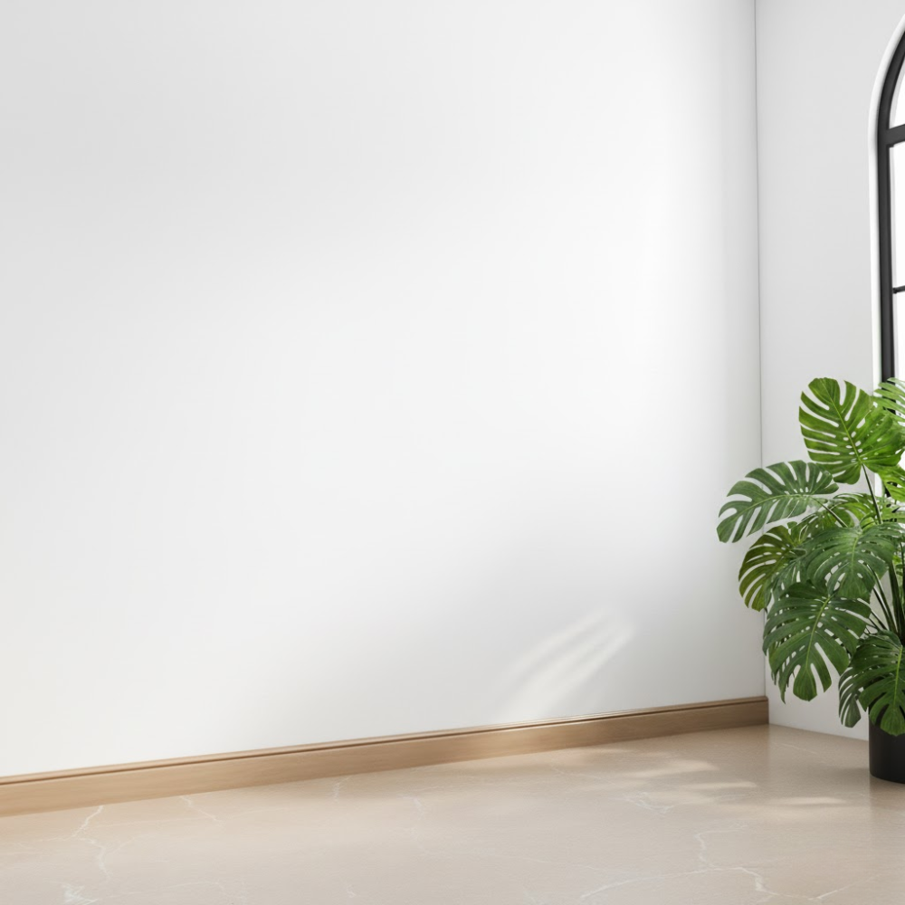 Plain, unpanelled wall before installation